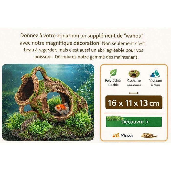 Décoration aquarium amphore cachette pour poissons 16 x 11 x 13 cm