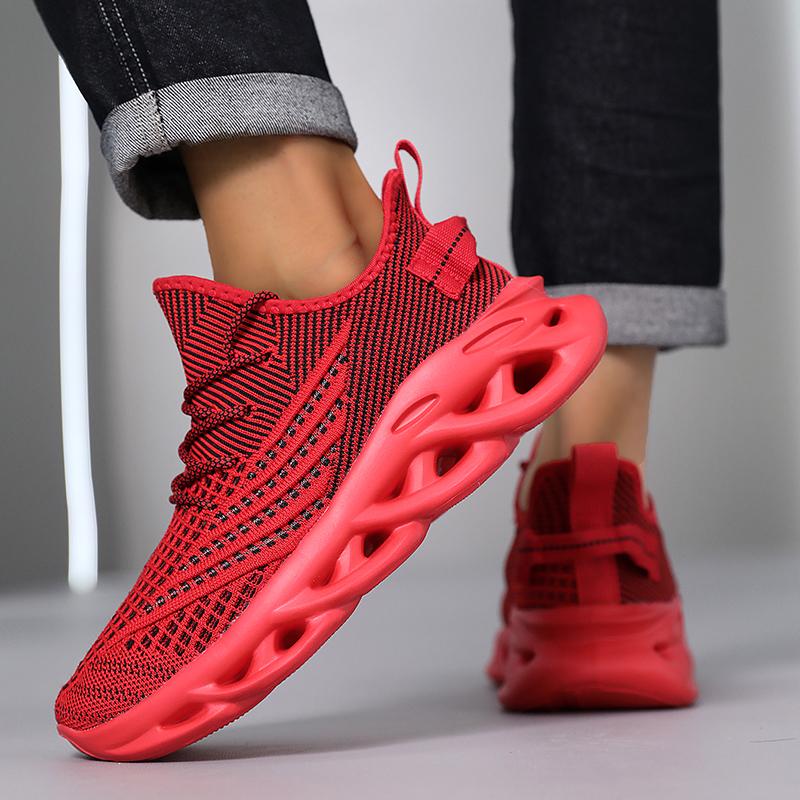 Mens Running Shoes Breathable Athletic Shoes Outside Anti-Skid Athletic Shoes Couple Daily Plush Comfort Running Shoes