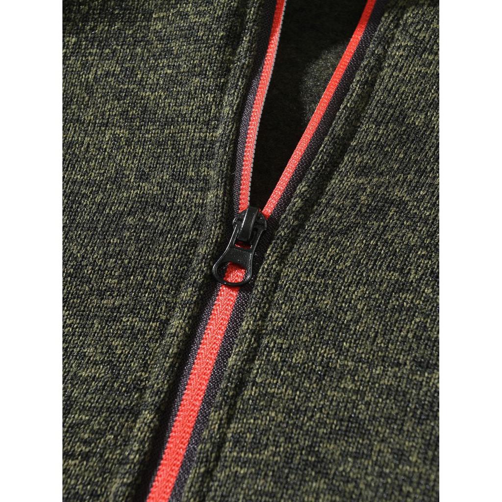 Pánské mikiny se stojáčkem Ležérní kardigan bunda na zip Outdoor Dlouhý rukáv Jednobarevný svetr Lehká streetová móda
