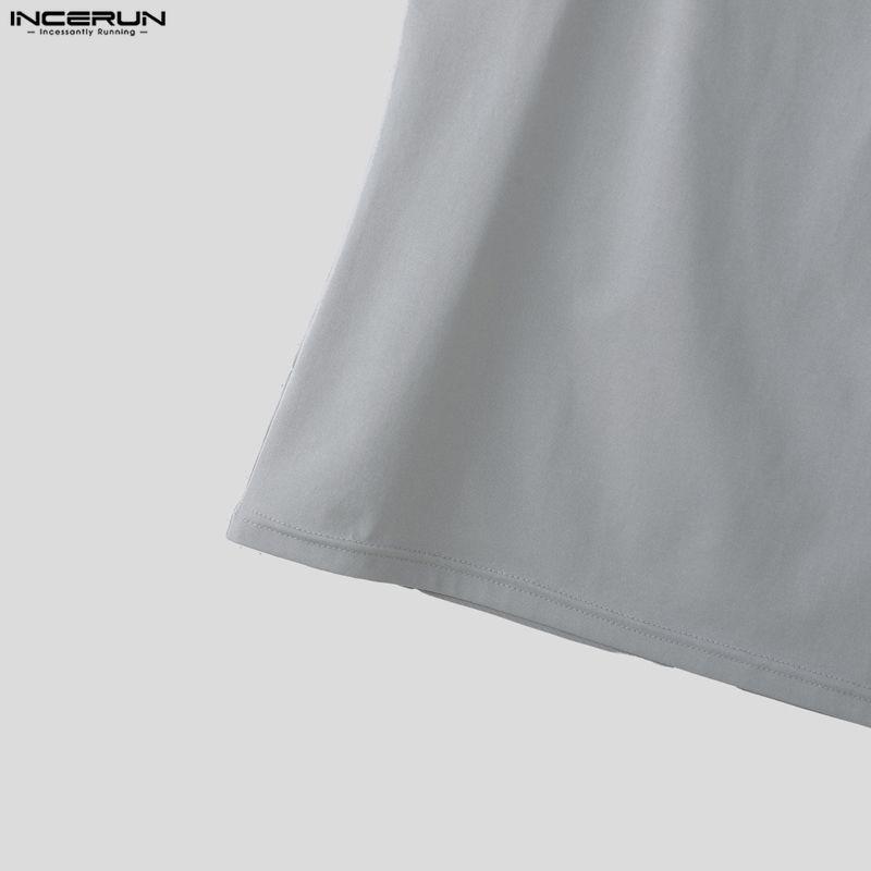 INCERUN Summer Men Strap Sleeveless Casual Loose Tank Tops Vest