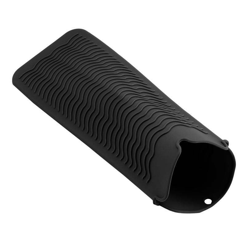 

Insulation Packages Silicone Curling Iron Mat Hair Straightening Comb Anti-scald Mat Portable Electric Roll Sleeve Clips чёрный