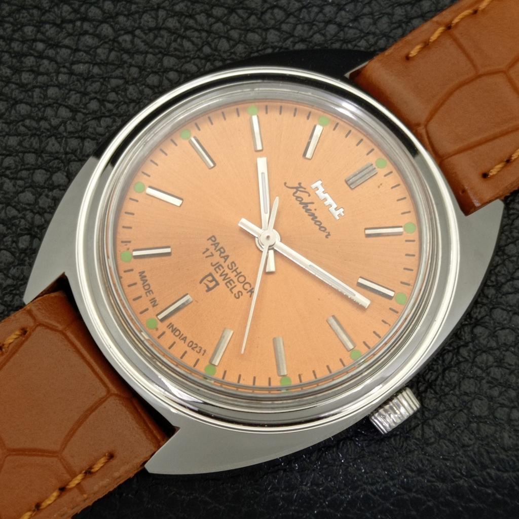 HAND-WINDING VINTAGE HMT KOHINOOR INDIAN MENS BROWN COLOR DIAL WATCH A440990-4 HT-a440990