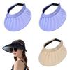 Summer Sun Protection Hat With Large Brim And Wrinkled Design For Outdoor Activities