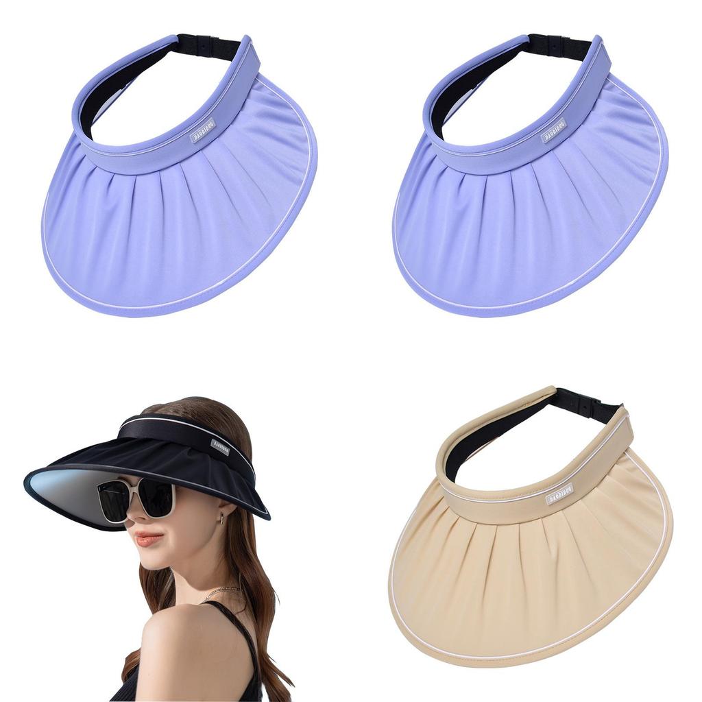 Summer Sun Protection Hat With Large Brim And Wrinkled Design For Outdoor Activities