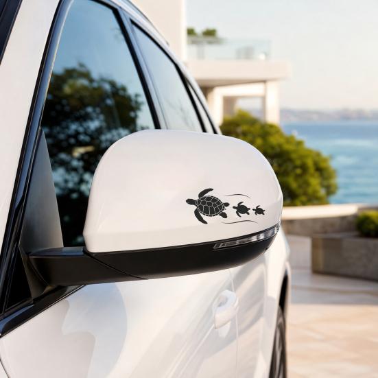 yangyizhi Car Sticker, Waterproof PVC Self-adhesive No Trace Auto Decal, Realistic Sea Turtle Pattern Sticker for Fuel Tank Caps Windows Luggage