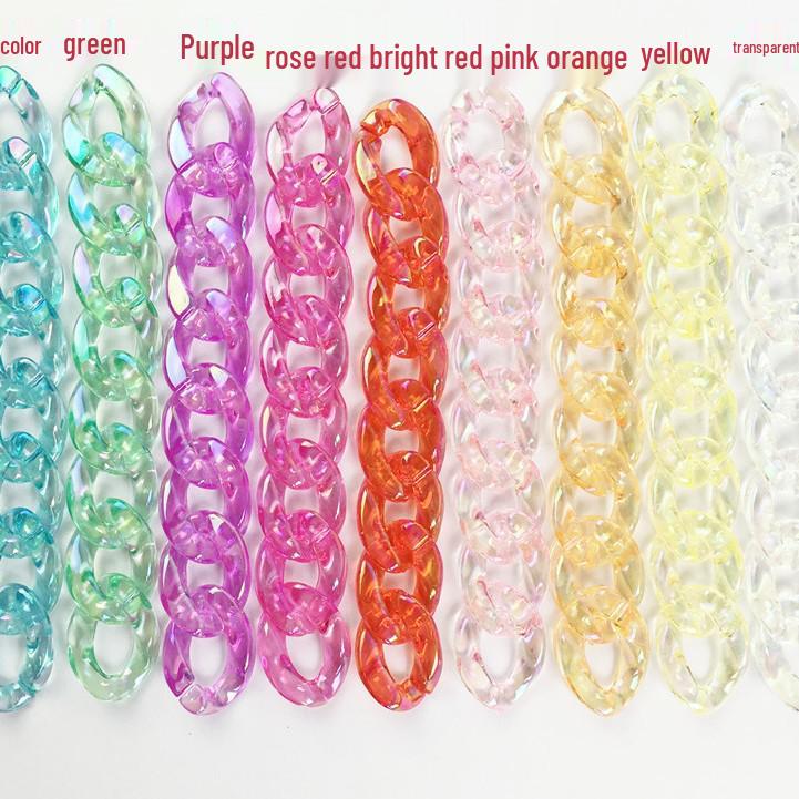 Acrylic Iridescent Chain & Jump Ring Set for DIY Phone Case Jewelry