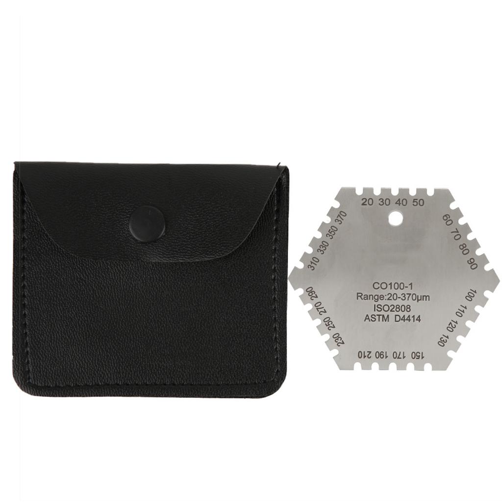 CO1001 20370um Stainless Steel Hexagonal Wet Film Comb Card Thickness Gauge Meter