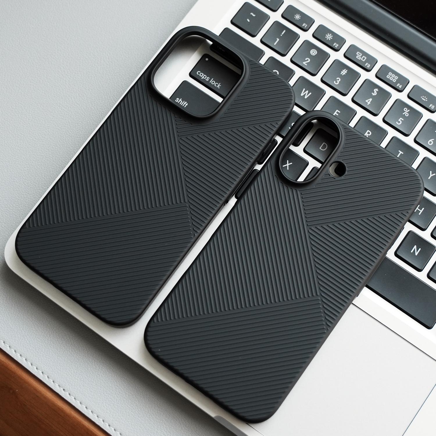 

iPhone 16 Pro Max Ultra-Thin Geometric Matte Case, Transparent, Full Coverage, Anti-Drop, Compatible with Apple 14 & 15 iPhone16 [Large Hole]