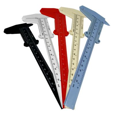 Calibrador de plástico de doble escala de 0 a 150 mm para manualidades, papel y madera