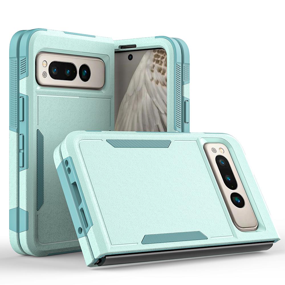 

Anti-Fall Phone Case for Google Pixel Fold Hard PC+Soft TPU Slim Case Shockproof Phone Cover Mint Green