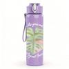 1PC Monstera Leaf Minimal Art 750ml Color Plastic Sports Water Bottle Leakproof Flip Straw Lid Suitable for Sports Office Home Use