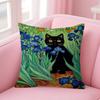 Painting Of A Cat Cushion Cover Pillowcase Upholstery Sofa Throw Pillow Home Decor Pillowcas