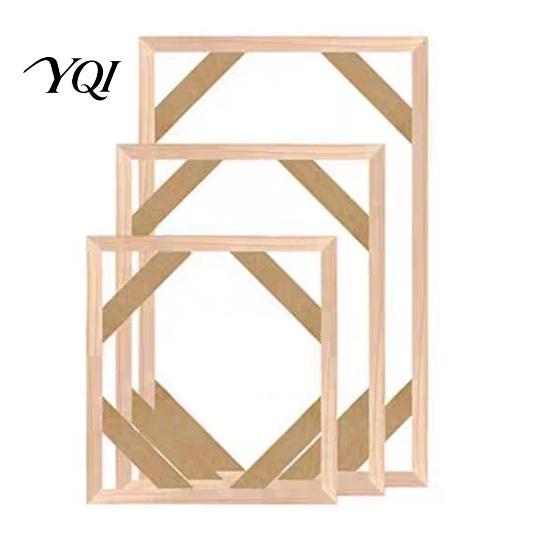 Art Display Holder Wood Painting Frame, Easy to Install Wooden Strips DIY Self Assembly Kit, Custom Picture Framing Decorative for Oil And Wall