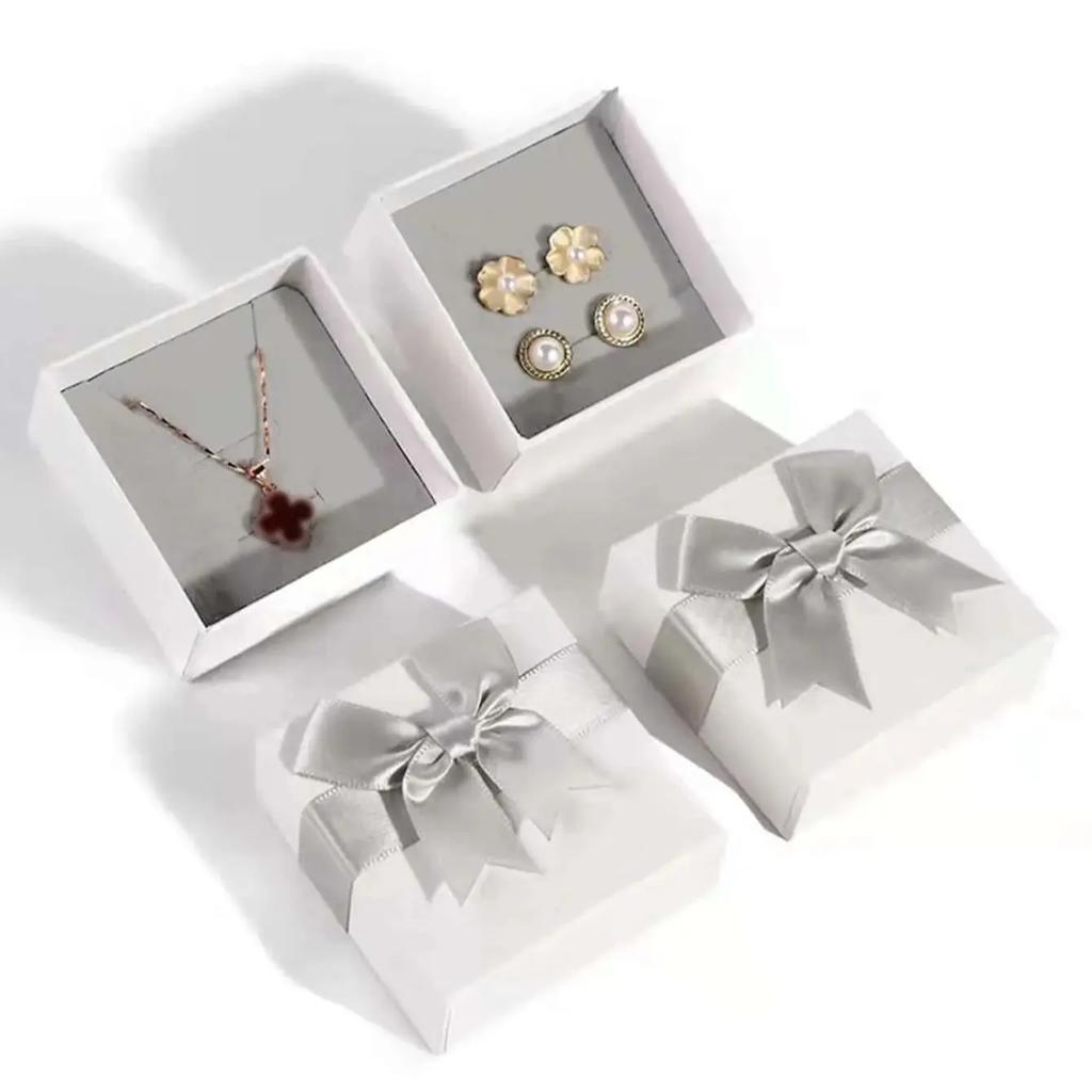1pc Assorted Colors Ring Necklace Set Box Trinket Box Necklace Case Earrings Holder Packaging Gift Box