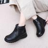Winter Thickened Fleece Ankle Boots, Round-toed Shoes, Soft-soled Cotton Shoes
