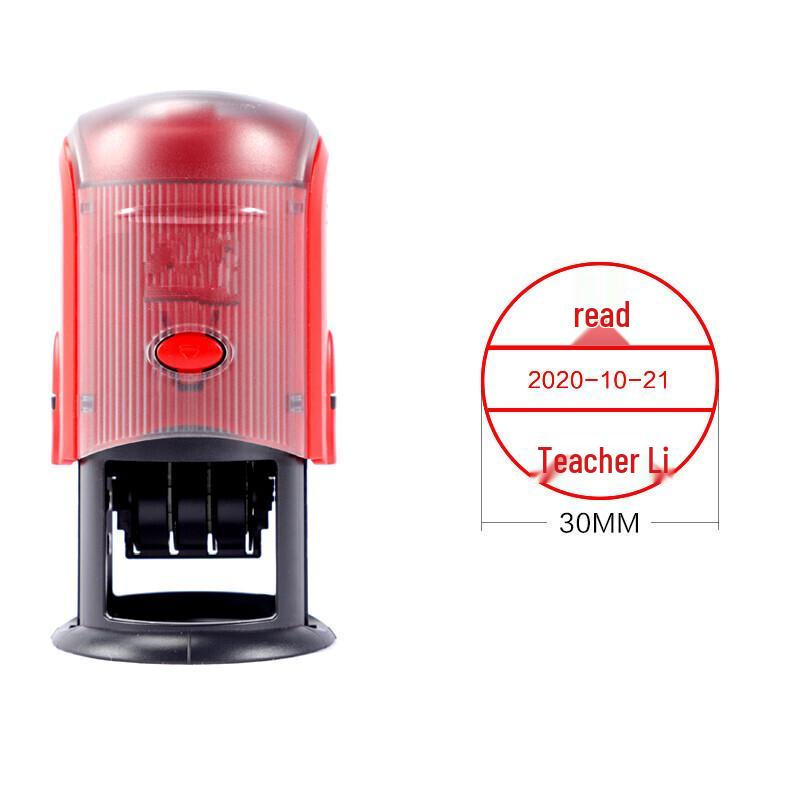 Adjustable Date Teacher QC Self-Inking Stamp диаметром 30 мм