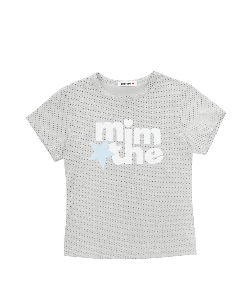 Mimdeowodeulobeu Mimthe Star Dot Crop T-Shirt_Light Gray