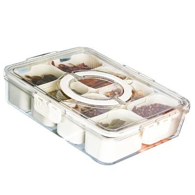 Plastový úložný box s více přihrádkami, dělicí box na jídlo do lednice na knedlíky, zeleninu, ovoce, koření