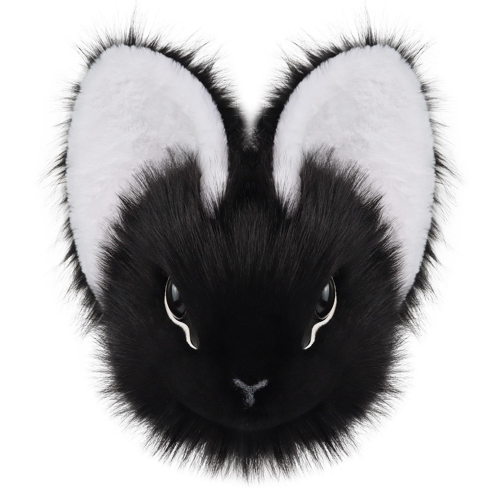 Pluche Konijnenmasker Dierlijk Konijn Kunstbont Volledig Hoofd Cosplay Kostuum Rekwisieten Voor Paasfeest