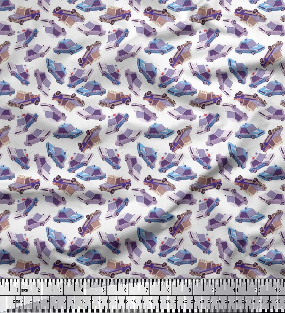 

Тканина Soimoi Japan Crepe Satin Тканина для транспортування автомобілів Принти на метри 42 дюйми 42 Inch Wide - Poly Crepe білий