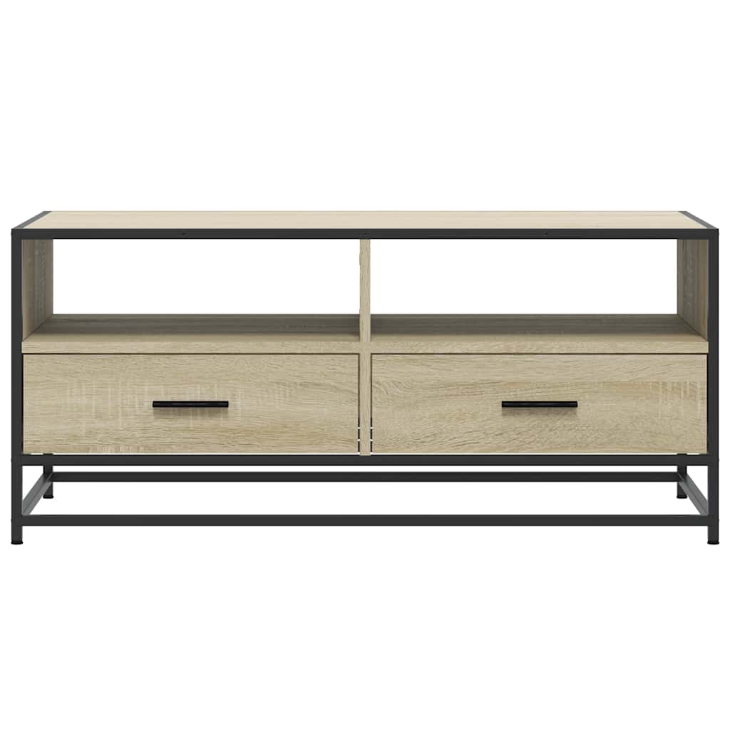 Coffee Table Sonoma Oak 100x50x45 Cm Particleboard and Metal