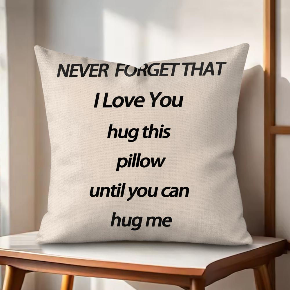 Funny Hug Me Cushion Cover Natural Linen Organic Fabric DoubleSided Printing Couch Pillow Covers Home Decor