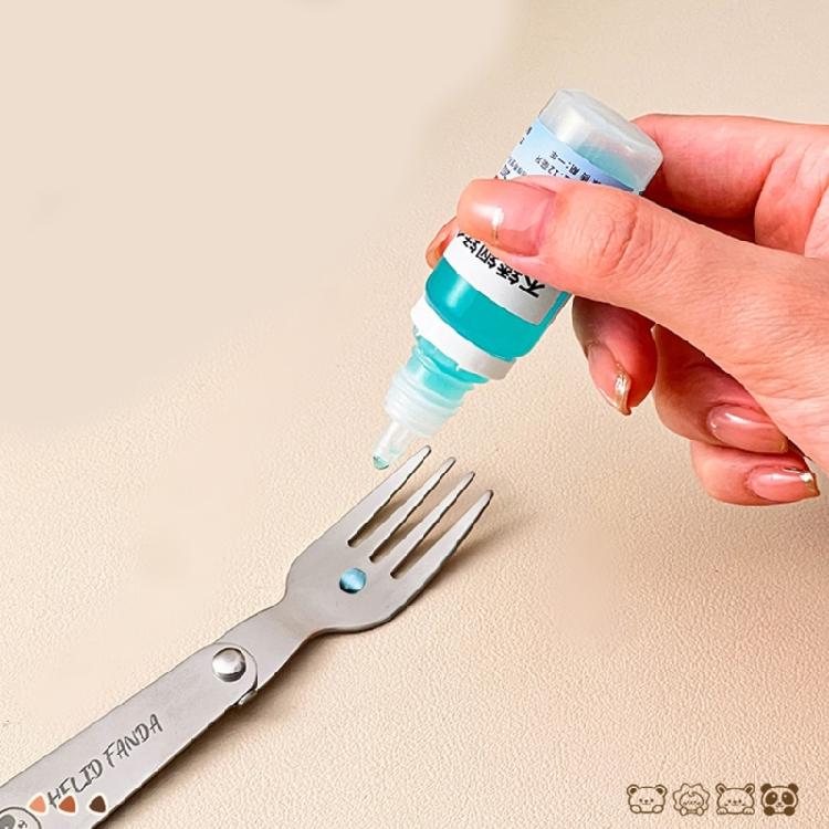 Ensemble cuillère fourchette en métal Portable Pliant Pique-niques Couverts Léger Vaisselle Ustensiles de voyage avec boîte de rangement Durable