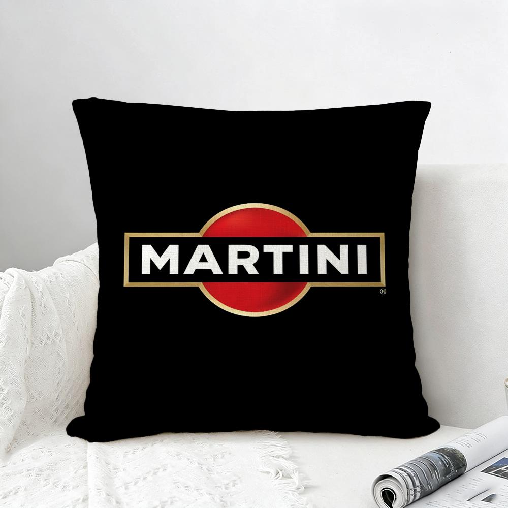 Motorsport Martini Racing Cushion Cover Natural Linen Pillowcase Set AllinOne Decor for Sofa Bedroom Chair