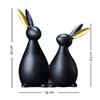 Resin Rabbit Figurines for Home Decoration (Pack of 1, Black)