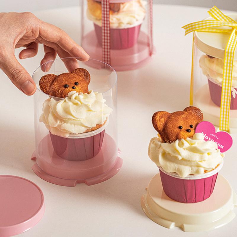 10PCS/Pack Water Resistance Fruit Decoration Cake Cup Simple Dessert Box Dessert Occasions 10x10x11cm/Single