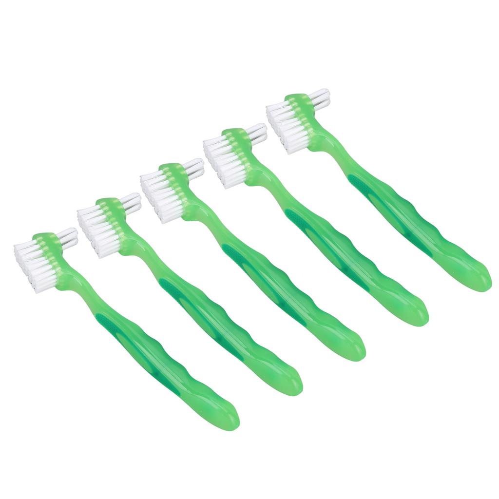 5pcs Denture Brush Set Professional Travel Portable Double Sided False Teeth Cleaning Brush for