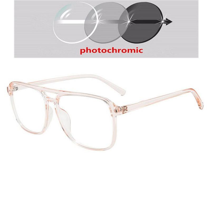 Big Frame Anti-Blue Light Square Finished Myopia Glasses Minus Lens Prescription Spectacle Diopter 0 -0.5 -0.75 -1.0 To -6.0