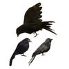 Halloween Crow Realistic Looking Super Soft Feather Black Feathered Crow Halloween Decor for Home