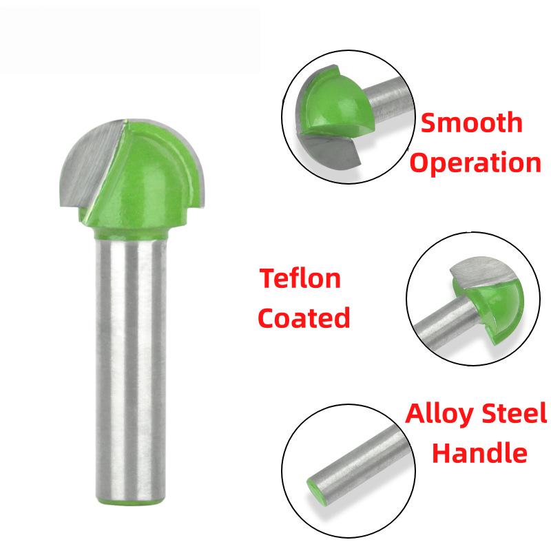 8-Pattern Round Bottom & Head Woodworking Milling Cutter, Grooving & Trimming Router Bit for Engraving & Bakelite Milling