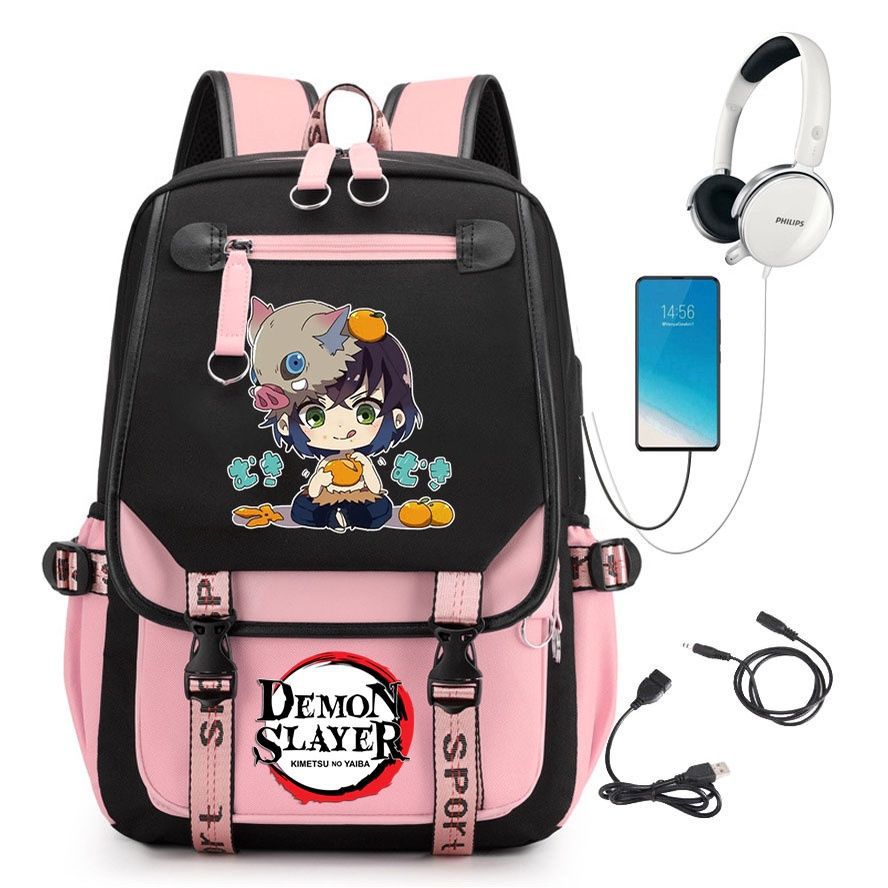 Demon Slayer Anime-Peripherie Rucksack stilvoller Anime-Themen-Schülerrucksack 0084