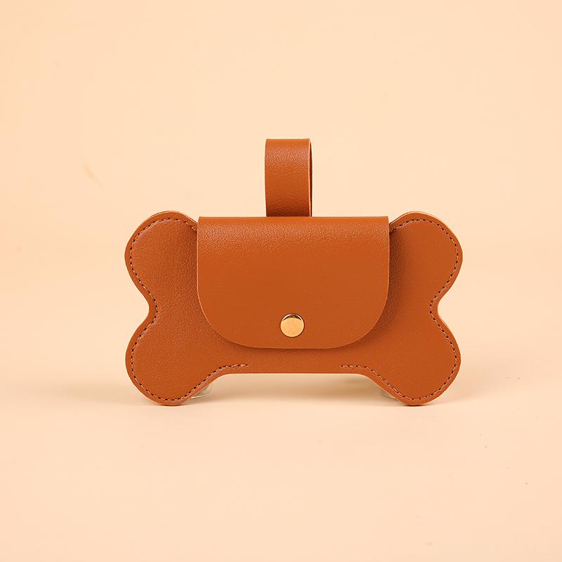 

Диспенсер для собачьих какашек с застежкой, портативный держатель для мусорных мешков, органайзер для аксессуаров для домашних животных коричневый