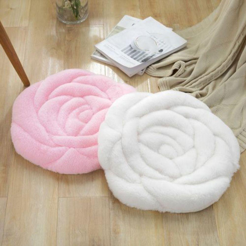 Quilted Seat Cushion Thickened Tatami Sofa Cushion Home Decoration Rose Shaped Chair Cushion  Floor