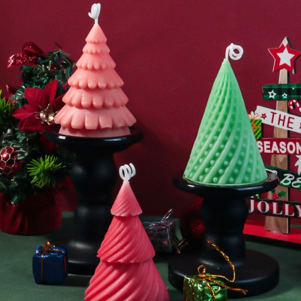 Silica Gel Candle Mold Steric Festival DIY Mold Christmas Tree Candle Mold  Candle Making