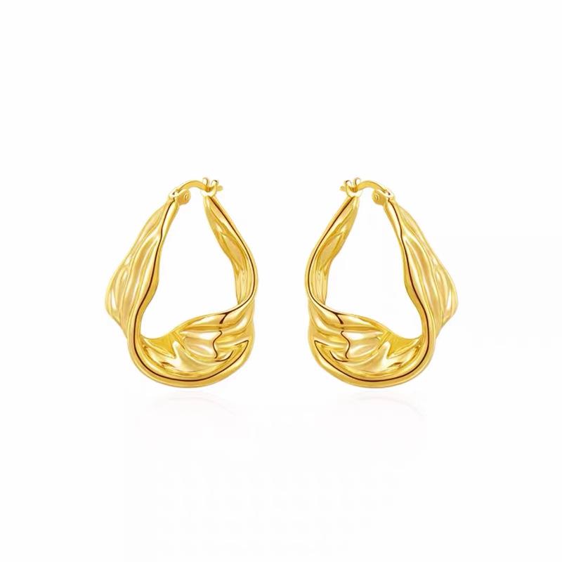 2026 Earrings Women s Simple 925 Silver Needle High-end Exaggerated Irregular Niche Original Design Earrings Tide