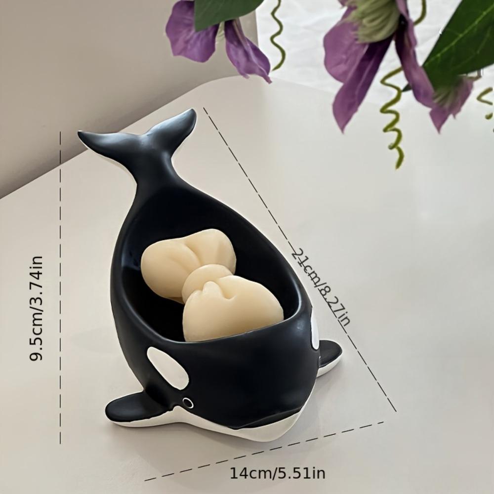Whale Soap Dish 1PC Cute Non Slip Resin Tray Open Front Soap Holder for Bathroom Kitchen Soap Dish Holder Bathroom Accessories