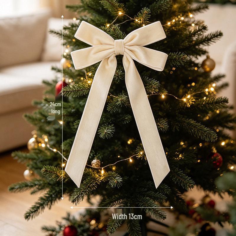 Red Velvet Double Bow Christmas Tree Ornament