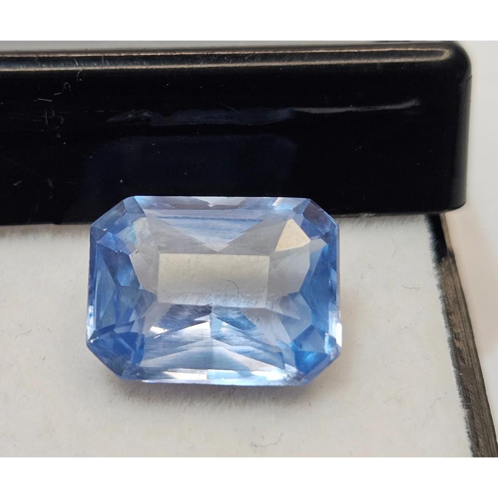 Emerald Cut Natural Blue Aquamarine Making Ring 5+ Ct Stunning Loose Gemstone