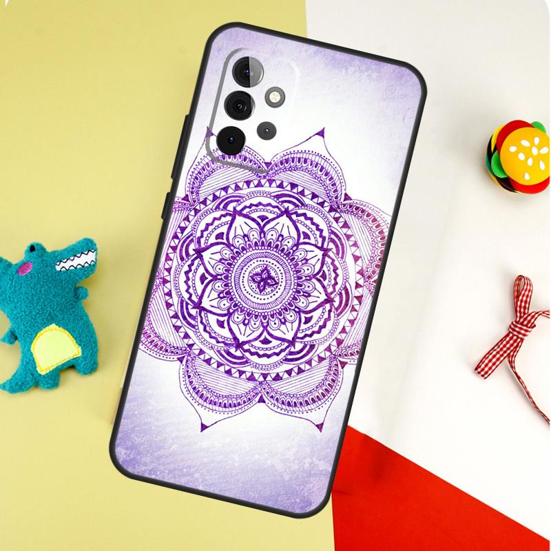 Indian Floral Henna Mandala For Samsung Galaxy A55 A35 A15 A54 A34 A14 A53 A33 A13 A05 A06 A16 A22 A32 A52 Phone Case