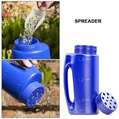 2L Hand Held Spreader Adjustable Hole Size For Seed Fertilizer Salt Gardening Tool Watering Can Seeding Tool Portable Fertilizer