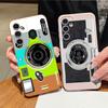 Vintage Camera Pattern Case For Samsung S26 Ultra A57 A37 A17 A18 S25 S24 S23 S22 Ultra S21 FE A15 A35 A55 A16 A36 A56 5G Leather Texture Soft Cover