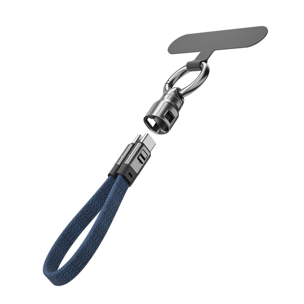 PD240W Keychain Fast Charging Cable 2 In 1, Type C To Type C Data Cable, Zinc Alloy Portable Charging Cord for Laptop,