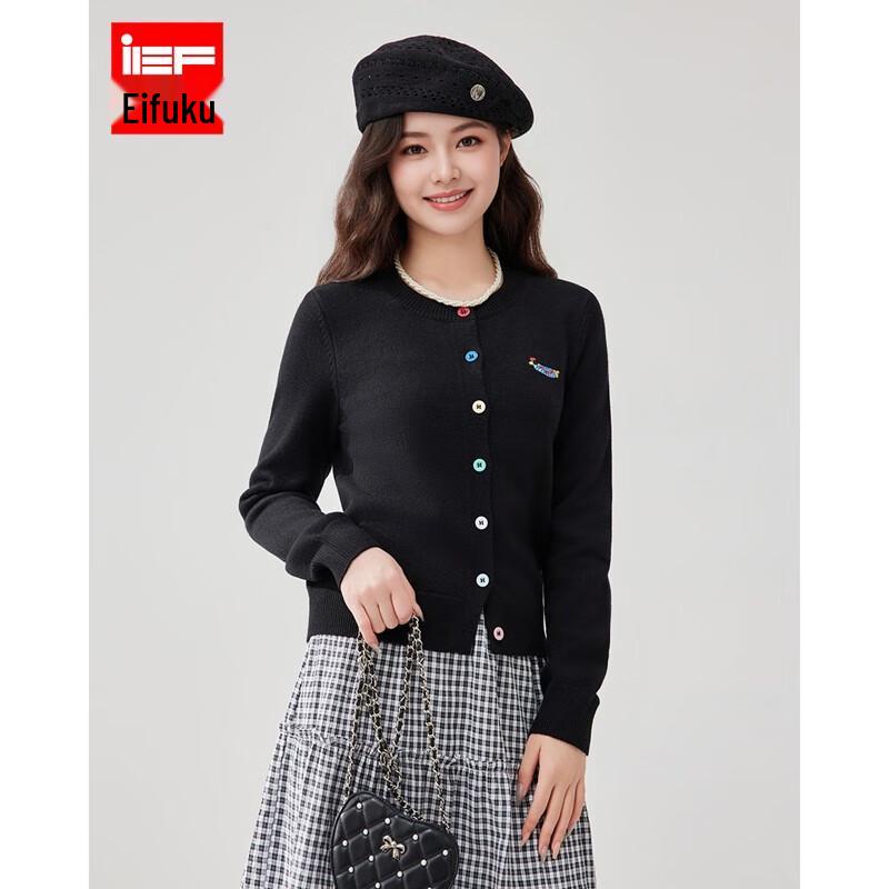 

IEF Большой размер 2025 Осень Вязаный топ с круглым вырезом M