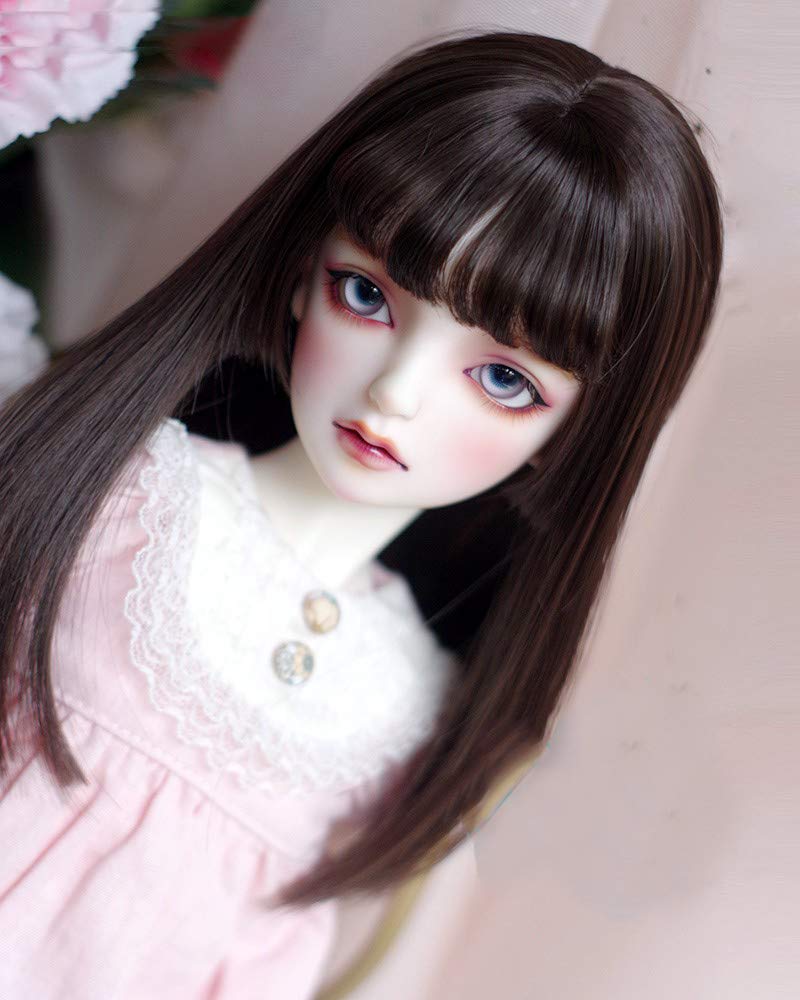 Straight Doll Color Heat Resistant Accessory Wig, 1/6, 1/4, 1/3 Scale, Mix, Semi-Long, (180°C), (1/4 Doll, Brown)