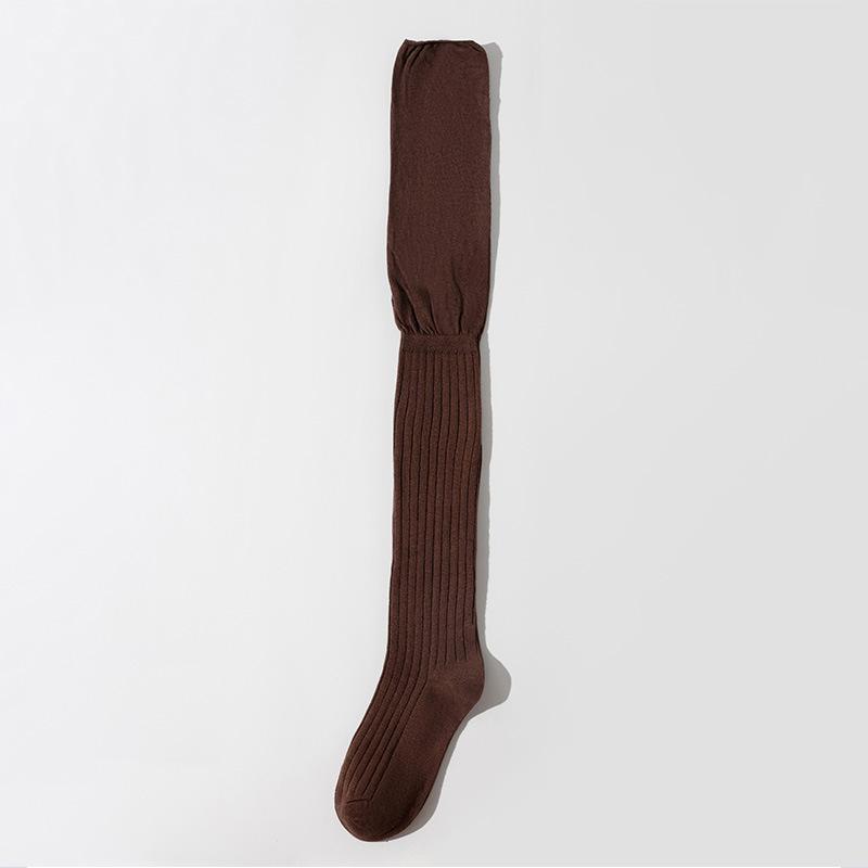 Socks Women'S Knee Socks Autumn And Winter, Thigh Socks Pure Cotton Sweat-Absorbing Japanese Stacking Socks Solid Color Fashion High-Tube Socks