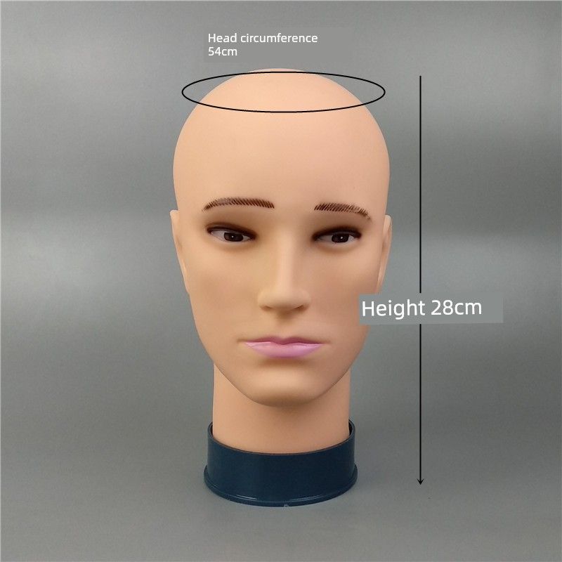 

Men Mannequin Head Props Mannequin Head Wig Placement Glasses Hat Display No Hair Model Head Mannequin Head Artificial Male Head 54cm head circumference male head model